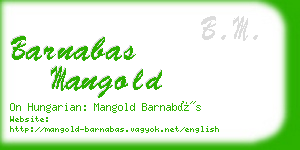barnabas mangold business card